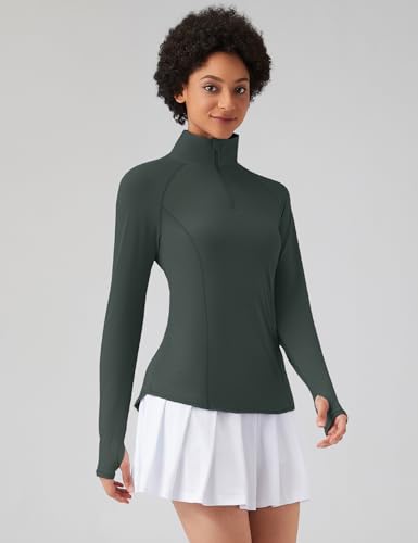 Image of LOMON Women Long Sleeve Shirts Sun Protection 1 /4 Zip Summer Quick Dry Hiking Shirts Quarter Zip Pullover for Women