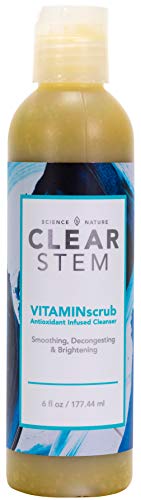 CLEARstem VITAMINscrub - Vitamin Infused Daily Exfoliation Skin Polish - Removes Blackheads, Anti-Aging Smoothing, Non-Toxic & Environment-Friendly, Acne-Safe - Made in USA (6 Fl Oz)