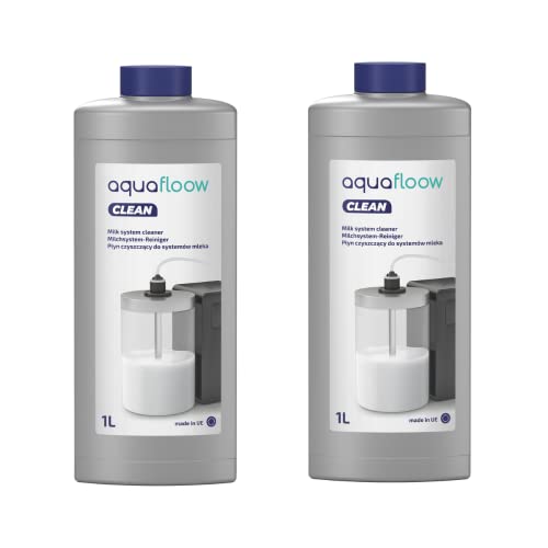 Aquafloow Milk System Cleaner for Coffee Espresso Machines, 2 x 1000 ml | Cleaner Detergent Household, Domestic and Commercial - Manual Steam Wands, Automatic Frothers etc