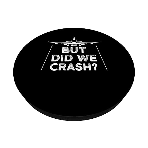 but did we crash? planes PopSockets Swappable PopGrip, Black - Image 2