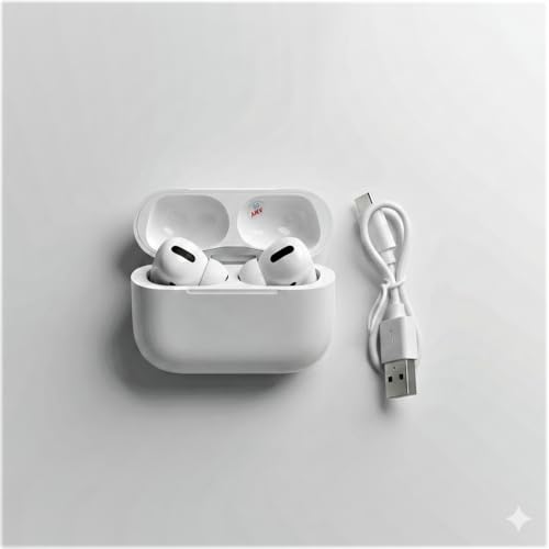 Image of TWS Wireless Earbuds with LED Display, 13mm Bass Driver, Touch Controls - Transparent Hi-Fi Sound, Bluetooth 5.1 (White n)