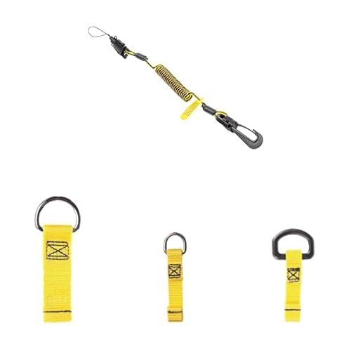3M Fall Protection For Tools,1500060, Clip2Loop Coil Tether For Small Objects, 10-Pack + 3M 1500010, Flexible High Strength Nylon Micro D-Ring Adheres To Most Surfaces,10 Pack