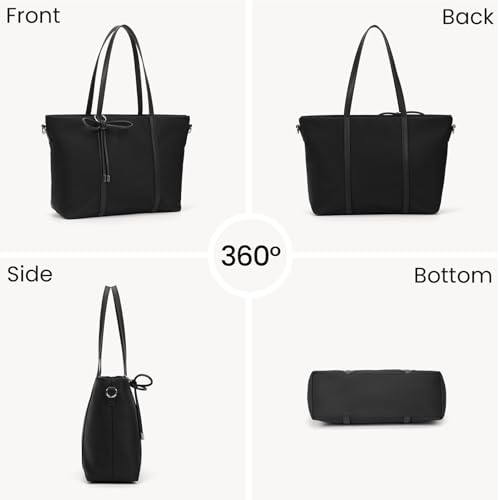 Tote Bag for Women Nylon Crossbody Bags Medium Aesthetic Shoulder Handbags with Bow for Travel Work College with Zip3