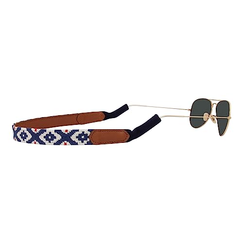 Image of Leather Hand-Stitched Needlepoint Sunglass Strap Retainer