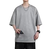 [FLYSKY] メンズ 夏服 tシャツ メンズ 半袖 五分袖 ゆったり 大きいサイズ かっこいい ビッグシルエット おしゃれ なつふく クルーネック 人気 無地 快適 カットソー ストリート めんず 夏用 ウェア