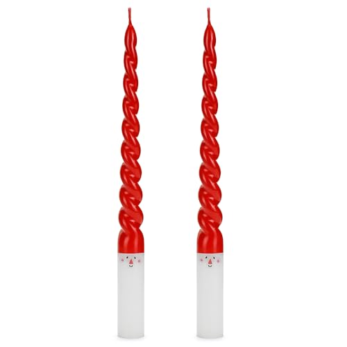 2 Stück Spitzkerzen Weihnachtsmann 25cm