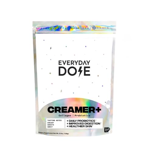 Everyday Dose Creamer with Collagen & Probiotics A2 Milk Creamy Coffee Creamer for Gut Health Energy Mental Clarity Immune Support Skin & Nails Gluten Free Soy Free 14 Servings