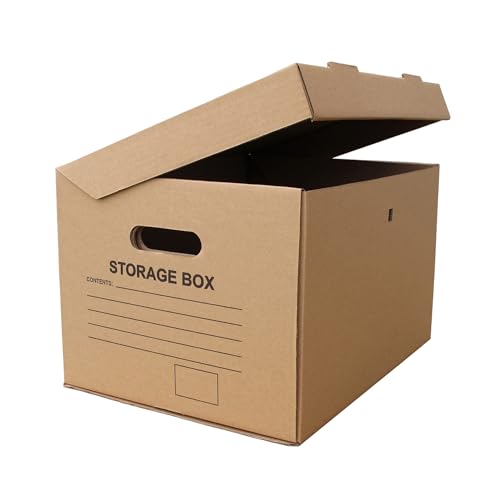 W.E. Roberts Pack of 5 A4 Archive Office Storage Cardboard Boxes - 15" x 12" x 9"/390mm (L) x 304mm (W) x 238mm (H)