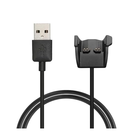 kwmobile Cable de Carga Compatible con Garmin Vivosmart HR Plus/Approach X40 Cable - Conector USB con Base de conexión para smartwatch - 96