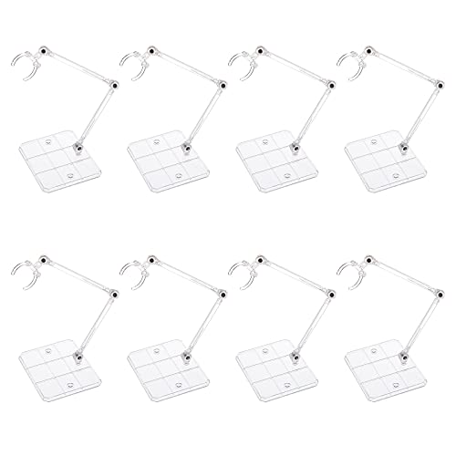 FINGERINSPIRE 8Pcs Action Figure Stand Assembly Action Figure Display Holder Base Doll Model Support Stand for 6 inch Action Figures or Effects Clear