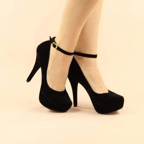 salto alto preto camurça