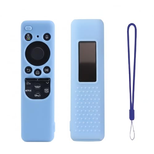 Image of Silicone TV Remote Cover Compatible with Samsung Smart TV Remote 2023 BN59-01432G BN59-01432A (Samsung Smart TV 2023 Model Solar Remote Cover - Style 4, Luminous Blue - Style 4)