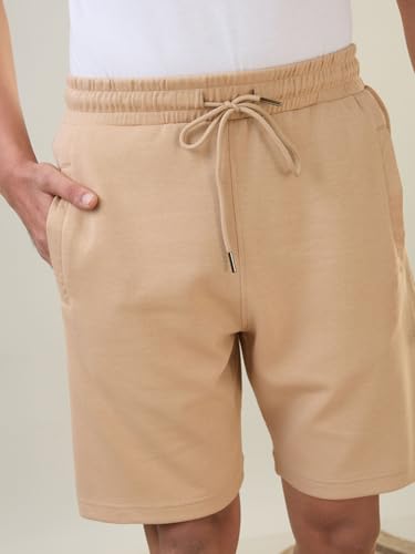 Image of SleepZ by Raymond Men Regular Fit Solid Pattern Cotton Polyester Blend Shorts