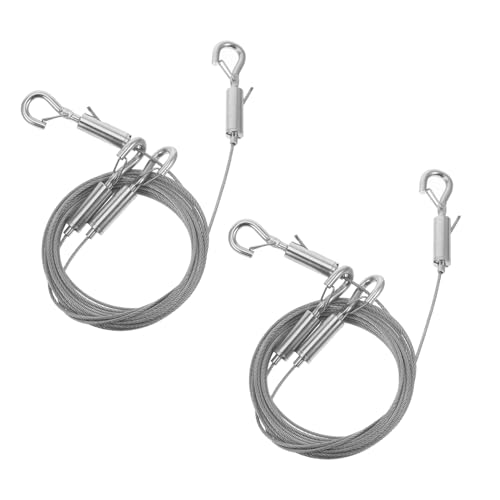 HANABASS 2個 調節可能ステンレス製吊り下げワイヤー 軽量コンパクト構造で室内外の額縁や写真フレーム吊り下げに ワイヤー可能で安定した