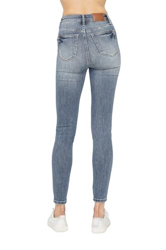 Judy Blue Women's High-Rise Tummy Control Contrast Wash Skinny Jeans3