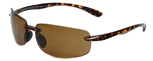 Grand Banks 470BF Polarized Bi-Focal Rimless Reading Sunglasses in Black or Tortoise