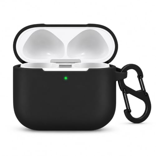 Image of Silicone Case Cover for Apple AirPods 4 (Earbuds Not Included) (Black)