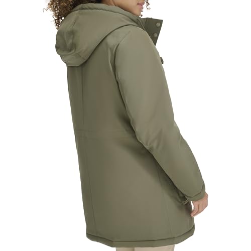 DOCKERS Women's Cinched Waist Hooded Parka Jacket with Quilted Interior4