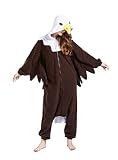 ULEEMARK Pijama Animal Entero para Adultos Pyjamas Ropa de Dormir Traje de Disfraz para Festival de Carnaval Halloween Navidad Cóndor-M(156-167CM)