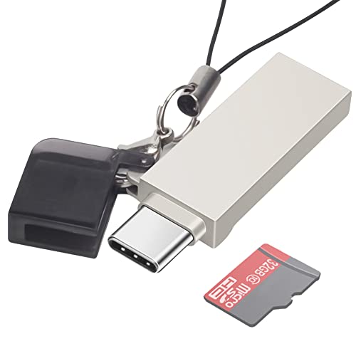 Lettore di schede SD multifunzione 5 in 1, lettore di schede di memoria Micro SD/TF, adattatore da micro SD a USB C OTG compatibile con MacBook Pro, Galaxy S21 S22 S23, PC