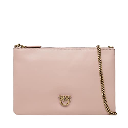 pinko Pinko Flat Classic Vitello Seta, Borsa Donna, O81q_cipria-antique Gold, Taglia unica