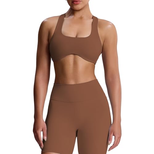Image of Aoxjox Define Sculpt Racerback Sports Bra | women's workout fitness yoga crop tank, breathable fabric, 4-way stretch, moisture-wicking, gym essential