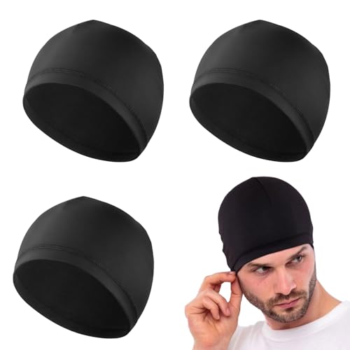 ZFRITP 3 Pcs Bonnet de Soie, Sous Casque de Vélo Extensible, Doublure pour le Cyclisme, La Course à Pied