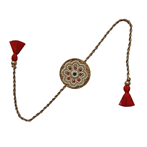 Image of MASQ by Q-One Designer Rakhi Combo Set with Roli Chawal & Moli for Men (Pack of 3) | Embroidered Handcrafted Raksha Bandhan Bracelet for Brother