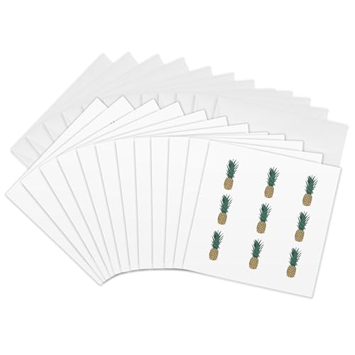 CherylsArt Fruit Food�A�[�g ? �S�̂̃y�C���gRipe�p�C�i�b�v��with Leaves�p�^�[�� ? Greeting cards-12�O���[�e�B���O�J�[�h�����t���iGC 165771 _ 2 )