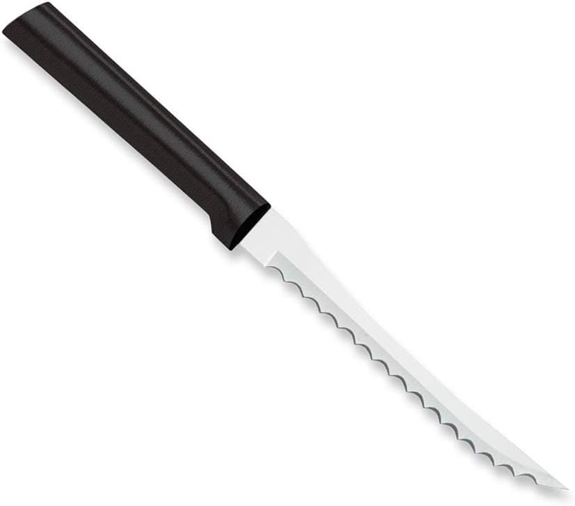 Cutlery Tomato Slicer Knife (W226), 5" Stainless Steel Serrated Blade, Black Handle, Pack of 2