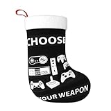 FFCrying Gamer Gaming Boy Gift Personalized Christmas Stockings Large 18' Xmas Stockings Fireplace Hanging Stockings for Family Christmas Decorations