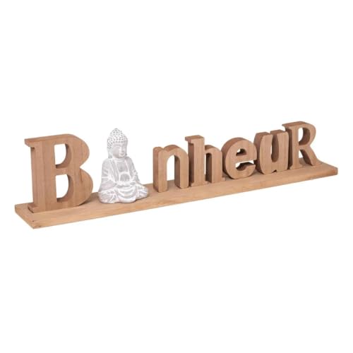 Paris Prix Atmosphera Créateur d'intérieur - Mot Déco à Poser Bouddha 52cm Beige & Blanc