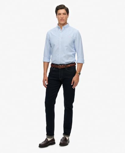 Superdry Para Hombre. M4011037A Camisa Classic Oxford Azul (L), Casual, AlgodóN, CláSico, Manga Larga - 2
