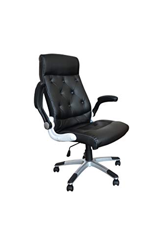 POLIRONESHOP PRAGA Silla sillón de oficina giratoria escritorio estudio para jugar (negro)