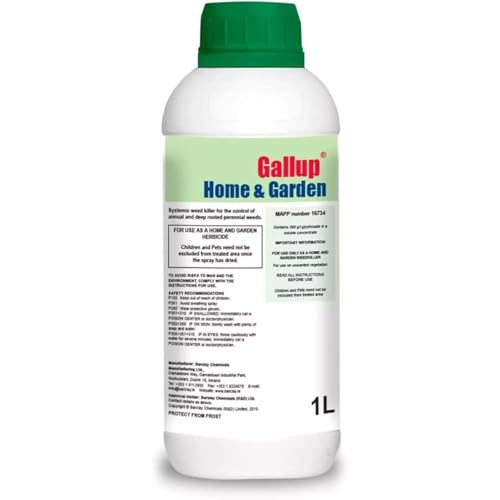 Gallup Home & Garden Weed Killer 1L - Glyphosate Commercial Industrial Strength Concentrated Herbicide Weed Killer for Effective Annual & Perennial Grass & Broad Leaved Weeds (1)