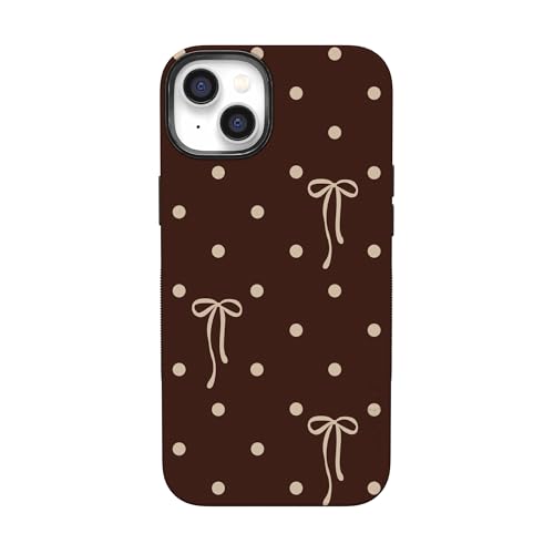 Casely iPhone 14 Plus Case | Teddy Bows | Brown Polka Dot | Bold Protective Design | MagSafe Compatible Design