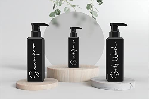 Twop Brands 16Oz Shampoo And Conditioner Dispenser - Printed Soap Dispenser Set With Pump - Body Wash, Shampoo, And Conditioner Bottle For Shower Wall - Set Of 3 Refillable Shampoo Bottles #TOP6
