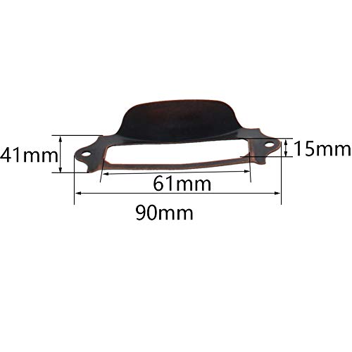 Mromax 10Pcs Iron Label Holder Pull Handles Vintage Label Frame Drawer Pulls Knobs 3.54" X 1.61" (Lxw) For Cabinet Wardrobe Cupboard Dresser Drawer Door Red Bronze Tint (With Screw) #TOP1