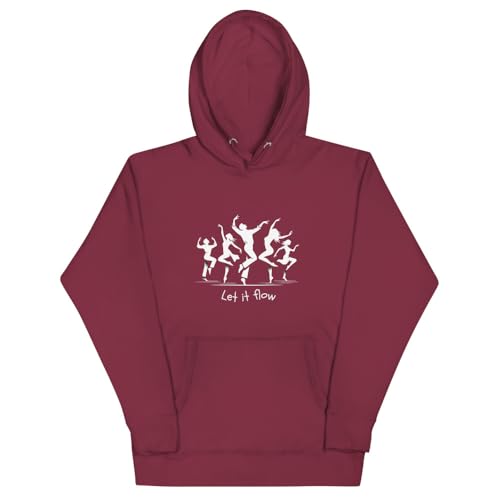 Sweat à capuche unisexe XL bordeaux résistant, pull de danse confortable au look graphique