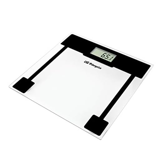 Orbegozo PB 2210 - Báscula de baño, superficie de cristal templado, activación mediante el tacto, pantalla LCD, capacidad máx. 150 kg, indicador de sobrecarga, funciona a pilas