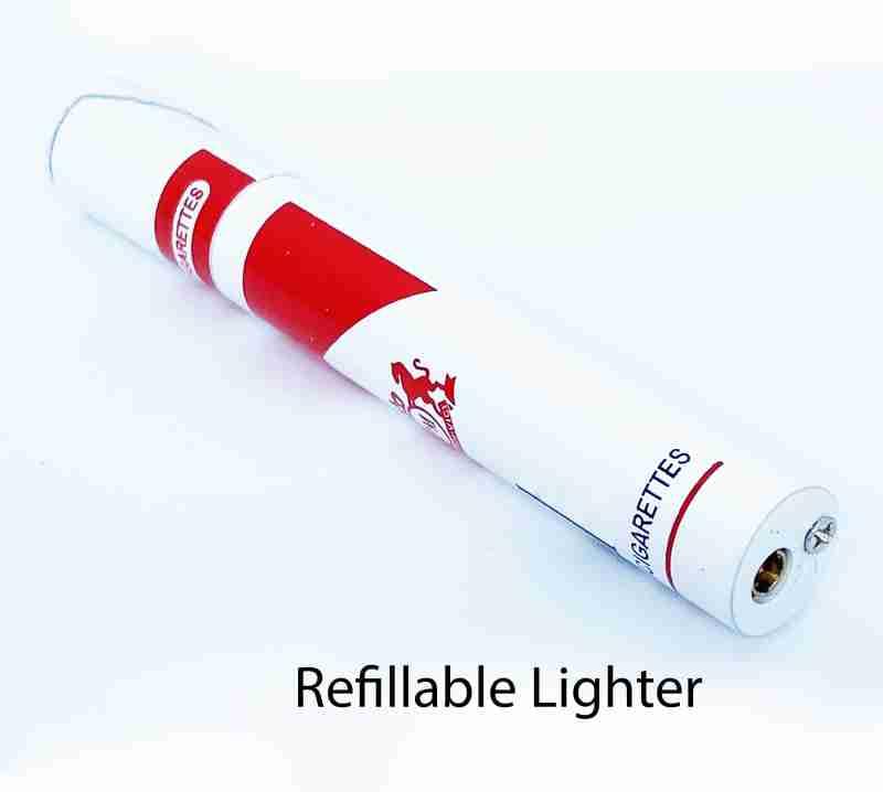 Image of Alkey Stylish Cigarette Shaped Lighter with Cool Design Round Shape Lighter for Cigarette Metal Premium Refillable Classic Pocket Lighter (Marl Multicolor)