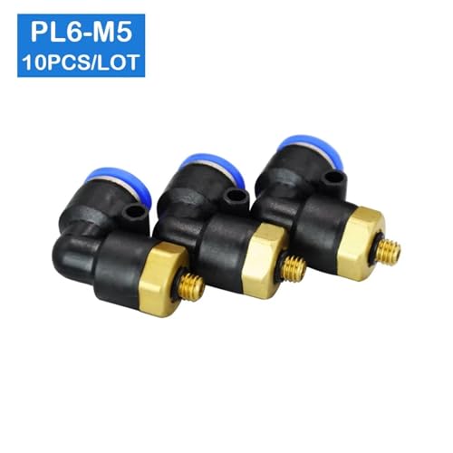 Conectores rápidos neumáticos PL6-M5 de 6 mm con rosca M5 pack de 10 5