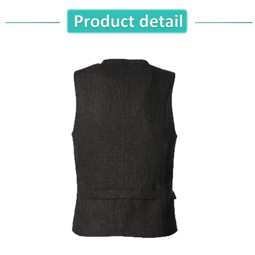 Men's Casual Plus Size Vest with 3 Pockets Wedding Herringbone Slim Fit Waistcoat Jacket Tank Top for Prom,Daily3