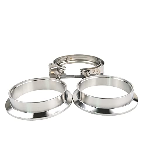 GaeaAuto 2 X 3 inch Quick Release V Band Clamp with Male Female Flanges 304 Stainless Steel for Turbo Downpipes, 2 Pack