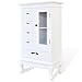 Produktbild vidaXL Kommode Konsole Glas Schrank Weiß Antik Shabby Chic Vitrine Holz