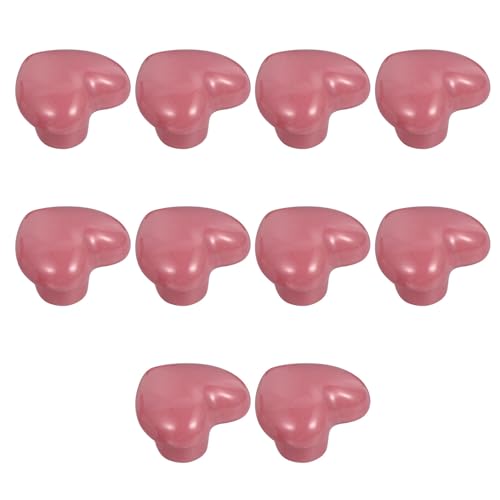 WOONEKY 10 Piezas Pomos Cerámicos Forma de Corazón para Armarios Tiradores Muebles Dormitorio Infantil Accesorios Decorativos Vintage Rosa