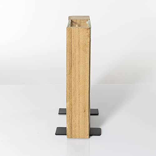 Weltbild Decoratieve vaas glas en hout - glazen vaas als landelijke stijl decoratie tafel decoratie hout decoratie bloemen decoratie huisdecoratie of lentedecoratie tafel glazen vaas hoekig als houten decoratie woonkamer smal modern & hoog - Afbeelding 8