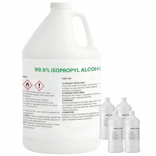 99.9% Pure Isopropyl Alcohol 99.9 Percent IPA 1 Gallon 4 Quarts USP Grade Made in The USA (4 * 32 fl oz 4 Packs)