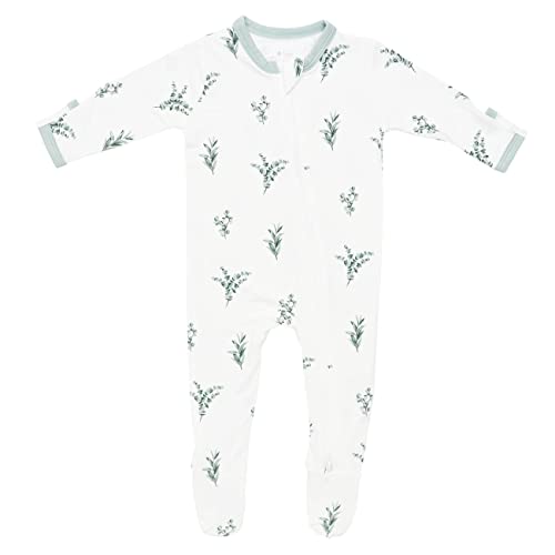 Image of KYTE BABY Unisex Zipper Closure Footies, Rayon Made From Bamboo (0-3 Months, Eucalyptus)