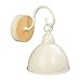 Produktbild Relaxdays, beige Vintage Wandleuchte, 1-flammige Dekolampe, E14-Fassung, Eisen, Holz, Lampenschirm H x D 12,5 x 15,5 cm, 22 x 15,5 x 22 cm